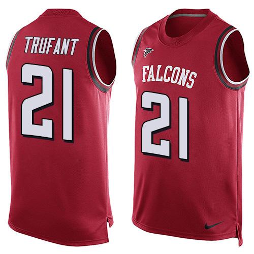  Falcons #21 Desmond Trufant Red Team Color Men's Stitched NFL Limited Tank Top Jersey